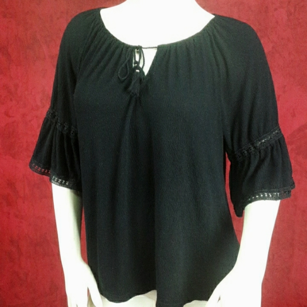 Old navy black bell sleeve top